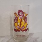 Vintage Mcdonalds Ronald Mcdonald Rare Red Lettering Promotional Drinking Glass