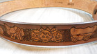 Vtg Disney Chambers Phoenix Hand Tooled Leather Western Mickey Donald Belt28 -29