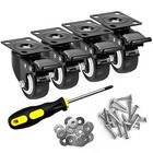 2  Caster Wheels Set Of Heavy Duty Casters With Brake  No 4 2   4pack Black 