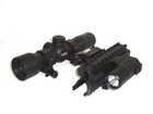 Sks 4x32 Mil Dot Scope With Tactical Red Laser  Flashlight And Tri-rail Mount