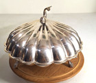 Vintage Eton Dolphin Handle Clam Shell Silver Plated Electrified Bun Warmer