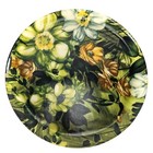 Vintage Mid Century Modern Fiberglass Serving Tray Retro Floral Design Spun 14 