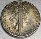 1944-d Mercury Dime 10c Au-unc 90  Silver -ss005