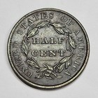 1835 1 2c Classic Head Half Cent Nice Au Early Us Copper Type Coin  k522