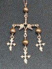 Yalalag Cross Antique Mexican  925 Silver Pendant 14 2 Grams   4 5     Long Marked
