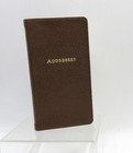 Address Book Personal Pocket Size 3x6  Soft Leather Cover Graphic Image Brown