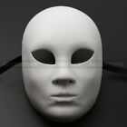 White Blank Full Face Halloween Masquerade Diy Mime Mask Ball Party Costume Mask