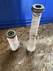 2 Vintage Wood Quills Bobbins Spools Spindles With Leftover Sewing Thread