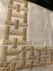 Ralph Lauren Spencer Embroidery Euro Sham White   Flax 26  X 26     refolded 