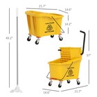 Mop Bucket With Wringer On Wheels For Floor Cleaning 38 Quart Yellow