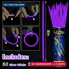 50 Pcs 8  Purple Glow Sticks  Glow Necklaces And Bracelets Set With Connectors -