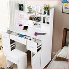 Vanity Set With Led Lighted Mirror Makeup Dressing Table With Drawers And Stool