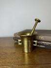 Antique Vintage Heavy Solid Brass Mortar Pestle Large Pharmacy Apothecary