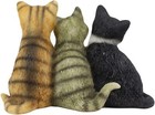 Ebros Lifelike Trio Shorthair Kittens Cats Sitting Side By Side Figurine 5  Long