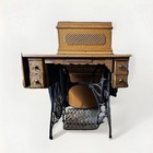 Antique Singer Treadle Sewing Machine W Oak Cabinet C 1890s Manual Parts