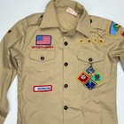 Boy Scouts Of America Bsa Shirt Long Sleeve Button W  Patches Vintage 80s 