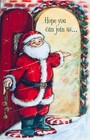 Vintage Unused Christmas Santa Claus Front Door Invitation Greeting Card