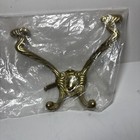Vtg Victorian Style Double Coat Hook Cast Brass Sealed With Hardware