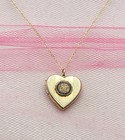 Georgetown University Heart Locket Antique Vintage Gf Chain Necklace Gold Fill