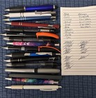 18 Mixed Lot Metal Retractable Click Pens  Black Ink Assortment Free Shipping