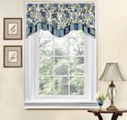 Waverly Navarra-porcelain Scallop Window Valance 52x16  Chinoiserie Blue Floral