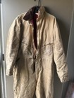 Vintage Distressed Carhartt Quilt Red Lined Duck Canvas Work Coveralls Size 46