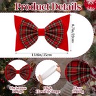Hahafelt 4 Pcs Christmas Chair Sashes Bow Red Tartan Plaid  13 8 X 8 7in