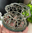 Unusual Vtg 4 25  Round Expandable Curly Wire Cage Metal Flower Arrangement Frog
