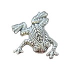 Super Cute Vintage Art Deco Style Frog Brooch Pin Silvertone