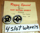 Riggen Special Black Alum 4 Slot Rear Wheels Slot Car Original 1 24 Uos Scarce