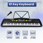 61 Key Electronic Keyboard Electric Music Digital Piano Organ With Mic   Stand