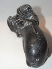 Soapstone Figurine A Wolf Original Inuit On Whale Handmade In Canada