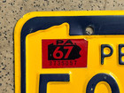 1967 1965 Pennsylvania License Plate     Original     Excellent Vintage Car Tag