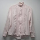 Vtg Sero Pink Ruffle Pleat Edwardian Victorian Modest Shirt Blouse Women s 8     