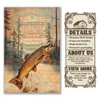Vintage Fly Fishing Art Print 11x17 Pflueger Fishing Reel  Brown Trout Artwork