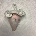 Strawberry Emery   Pincushion Pink Roses Baby   s Breath Cotton Lace    Cap    3-1 2   