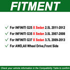 2x Front Cv Joint Axle Shaft Fits Infiniti G35x G25x G37x Sedan Awd 2007-2013