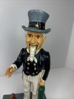 Vintage Uncle Sam Cast Iron Mechanical Coin Bank Works 1970