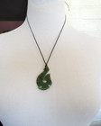 Nephrite Jade Fish Hook Pendant   Necklace