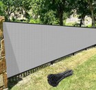 14 Ft Gray Fence Privacy Screen Commercial 95  Blockage Mesh Fabric With Grommet