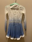 Blue  White  Silver Figure Skating Dress  Girl  Size 10-12