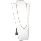 2 Necklace Pendant Display Bust White Faux Leather