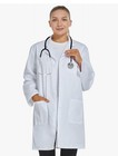 Vogrye Professional Lab Coat For Women  Men Long Sleeve  White Small