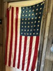 Vtg 48 Star American Flag Ww2 Era 33  X 58  Sewn Stripes   Canton Printed Stars