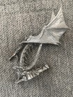 Artist Made Rawcliffe Pewter Dragon With Topaz Eyes And Tail No  1166004 Signed