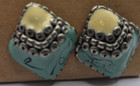 Quality Vintage Turquoise Sterling Silver Pierced Earrings