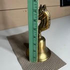 Vintage Brass Horse Head Hand Bell Equestrian Decorative Dinner Bell 7 5 Inch