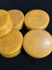 Vintage 40   s Yellow Bakelite Or Catalin Poker checker Chips 45 Pieces
