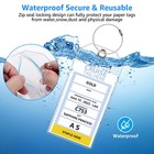 4 Pack - Cruise Luggage Tag Holders Clear Colorful Steel Loop   Zip Seal Narrow