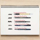 Japanese Brush Pen Sampler 5 Piece Set Bold Medium Fine Black Ink Japan